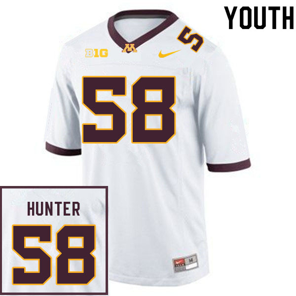 Youth #58 Jackson Hunter Minnesota Golden Gophers College Football Jerseys Sale-White